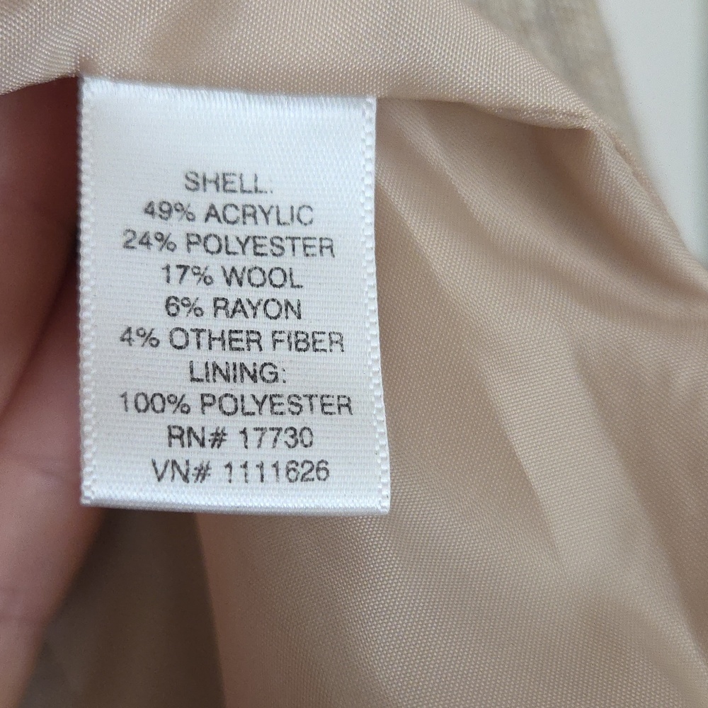 Isaac Mizrahi Wool Blend Blazer Sz S Tan Classic Basic Closet Staple - Picture 8 of 8